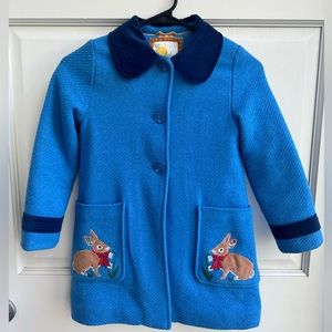 Mini Boden girls size 6-7 winter peacoat